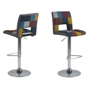 Design Scandinavia Barové židle Sylvia (SET 2ks), tkanina, vícebarevná