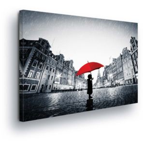 GLIX Obraz na plátně - Červený Deštník s Pozadím 100x75 cm