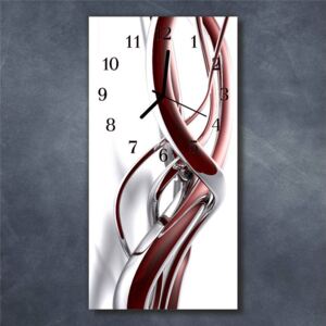E-shop24, 60x30 cm, Hnn102922325 Nástěnné hodiny obrazové na skle - Design bordový