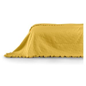 Žlutý přehoz přes postel AmeliaHome Tilia, 220 x 240 cm