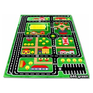 Dětský kusový koberec Plán města zelený, Velikosti 140x200cm