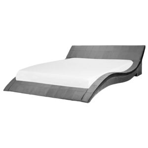 Vodní postel sametová 180 x 200 cm šedá VICHY