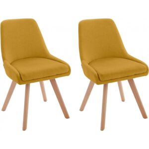 Danish Style Jídelní židle Rafal (SET 2 ks), hořčicová