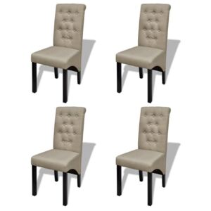 Vidaxl Jídelní židle 4 ks béžová textil