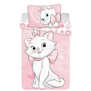 JERRY FABRICS Povlečení Kočička Marie pink heart Bavlna, 140/200, 70/90 cm