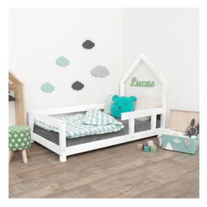 Bílá dřevěná dětská postel Benlemi Poppi, 70 x 160 cm