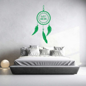 GLIX Lapač snů Sweet dreams - samolepka na zeď Zelená 50x25 cm
