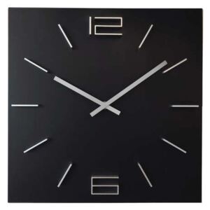 Černé designové kovové hranaté moderní hodiny JVD HC30.2 s 3D číslicemi (POŠTOVNÉ ZDARMA!!)