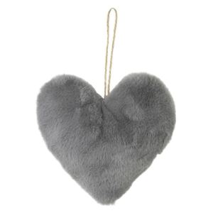 Závěsná dekorativní ozdoba šedé srdce - 10*5*10cm