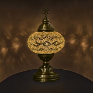 Krásy Orientu Orientální skleněná mozaiková lampa Abyad - stolní