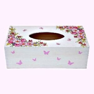 Box na kapesníky - květiny a motýlci