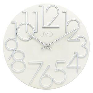 Kovové designové nástěnné bílé hodiny JVD HT23.4