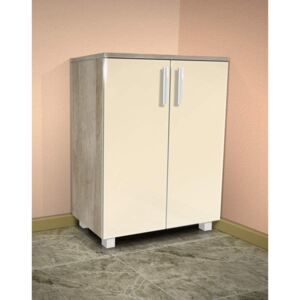 Nabytekmorava Koupelnová skříňka K2 barva skříňky: dub stříbrný, barva dvířek: jasmín lesk