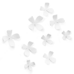 Dekorace na zeď Umbra Wallflower plast květy bílé set/10 ks