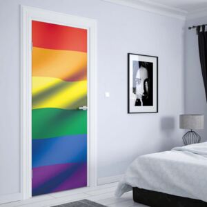 GLIX Fototapeta na dveře - 3D Flag Rainbow Gay Pride | 91x211 cm