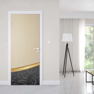 GLIX Fototapeta na dveře - Luxury Black, Gold, And Beige Design | 91x211 cm