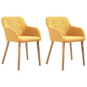 Jídelní židle Rincon - 2 ks - textil | žluté