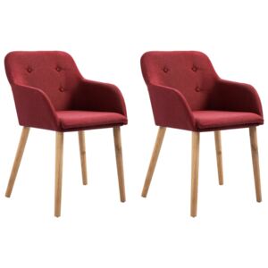 Jídelní židle Rincon - 2 ks - textil | vínově červené