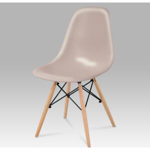 Artium Jídelní židle plast latté / masiv buk / kov černý - CT-758 LAT