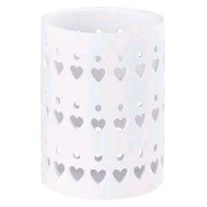 Woodwick White Heart Ceramic svícen na svíčku petite