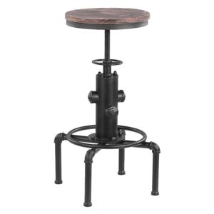 Industriální barová židle A01-0075 - poctivý kov a dřevo