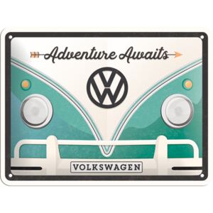 Nostalgic Art Plechová cedule: Volkswagen Adventure Awaits - 15x20 cm