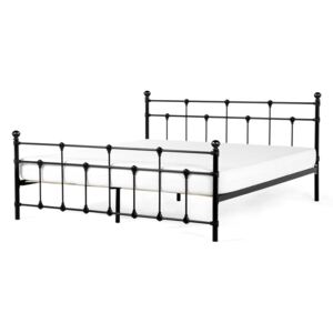 Manželská postel 180 cm LUXO (s roštem) (černá)
