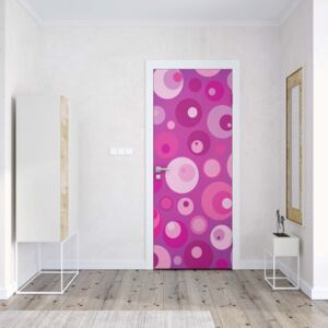 GLIX Fototapeta na dveře - Modern Pink Cirlces Pattern | 91x211 cm