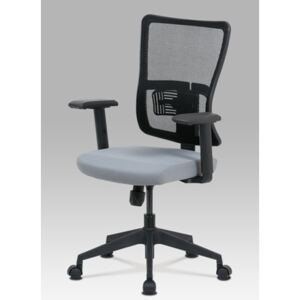 Autronic - Kancelářská židle, šedá látka+černá síťovina, houpací mech., plastový kříž - KA-M02 GREY