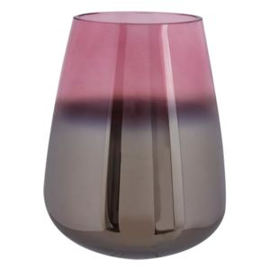 Skleněná váza Oiled M 18 cm Present Time (Barva- růžová,sklo)