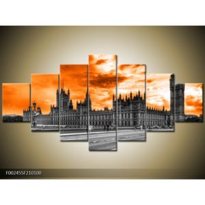 Obraz Westminsterského opatství s oranžovou oblohou (F002455F210100)