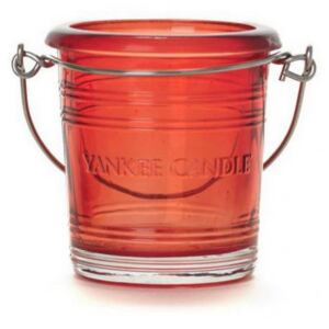 Yankee Candle - svícen Glass Bucket červený