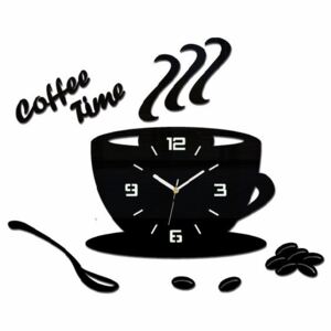 Nalepovací hodiny Coffee černé