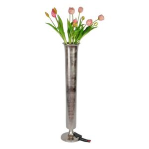 Kovová stříbrná váza Raw - Ø 17 * 78cm