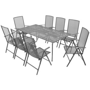 Vidaxl 9dílný zahradní jídelní set skládací židle ocel antracitový
