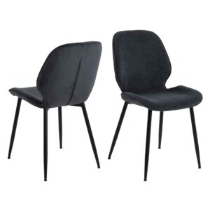ACTONA Jídelní židle Femke šedá / set 4 ks 85 × 47,5 × 57,5 cm