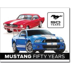 Plechová cedule: Ford Mustang (50th Years) - 30x40 cm