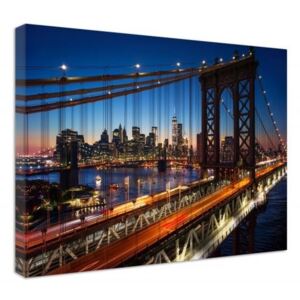 CARO Obraz na plátně - Sunset Over The Brooklyn Bridge 40x30 cm