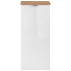 Hector Koupelnová skříňka LOW CAPRI s košem na prádlo bílý lesk/zlatý dub