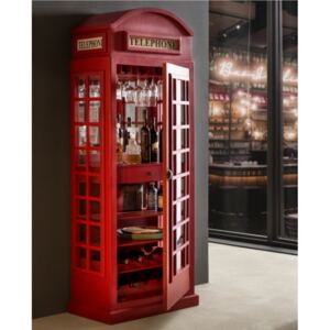 Vitrína ve stylu telefonní budky London červená