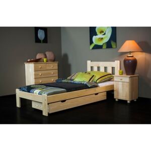 Dřevěná postel Brita 90x200 + rošt ZDARMA - borovice