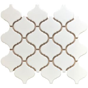 FIN Obklad keramická bílá Mozaika ARABESKA Bílá Mat 7,4x7,8 (28x24,5) cm - WPALM140