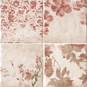 Cir Ceramiche Cotto Vogue Jardin S/4 Beige béžový obklad s dekorem květin 10x10
