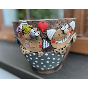 Keramika Javorník Květináč - kočky