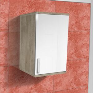 Nabytekmorava Koupelnová skříňka závěsná K8 barva skříňky: dub stříbrný, barva dvířek: bílý lesk