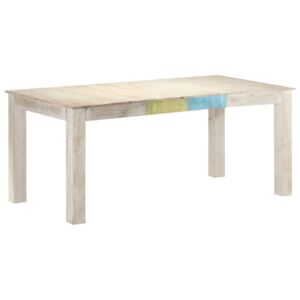 Jídelní stůl bílý 180 x 90 x 76 cm masivní mangovníkové dřevo