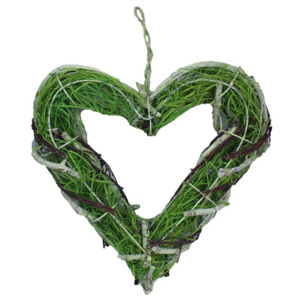Srdce závěsné zelené v. 25 cm