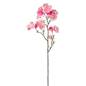 Umělá květina Gasper větvička třešňového květu růžová 66cm