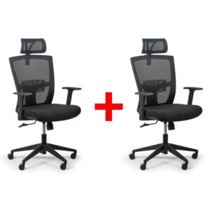 Kancelářská židle Fantom 1+1 ZDARMA, černá