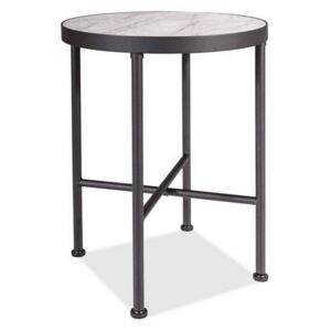 Konferenční stolek PRESENT, 40x50x40, bílý mramor/černá
